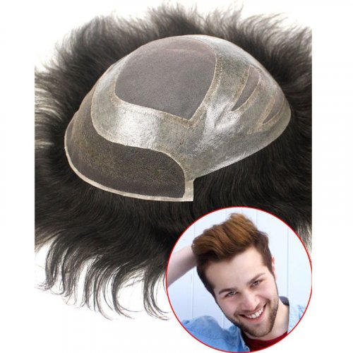 TP01 Fine Mono with Thin Skin and Lace Front Stock Hairpiece