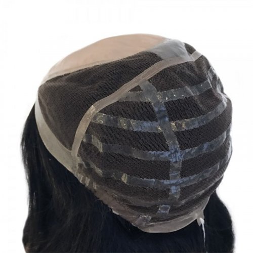 SIW02 French Top Hand-Tied Silicone Traction Human Hair Wig